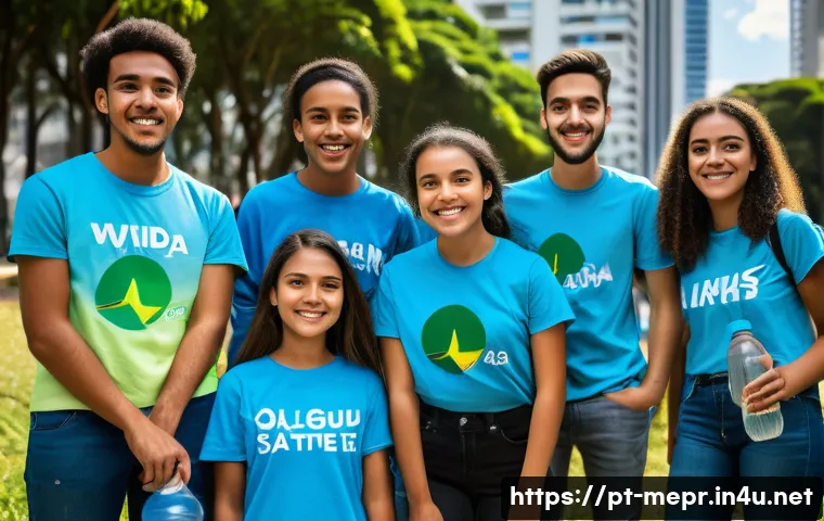 비영리단체 홍보 전략 - A vibrant and diverse group of young Brazilian university students gathered outdoors in São Paulo, a...