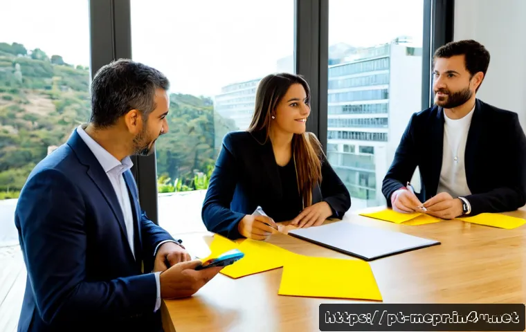 PR 캠페인 기획 - Photorealistic public relations campaign planning meeting in a bright modern Lisbon office, diverse ...